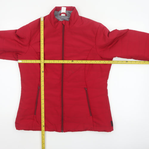 Decathlon Women’s Red UK 12 Quilted Puffer Jacket Zip Pockets
