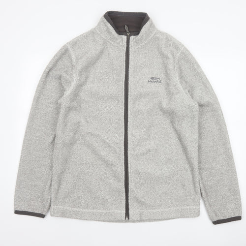Weird Fish Men’s Grey Fleece Full Zip Stand-Up Collar Jacket M