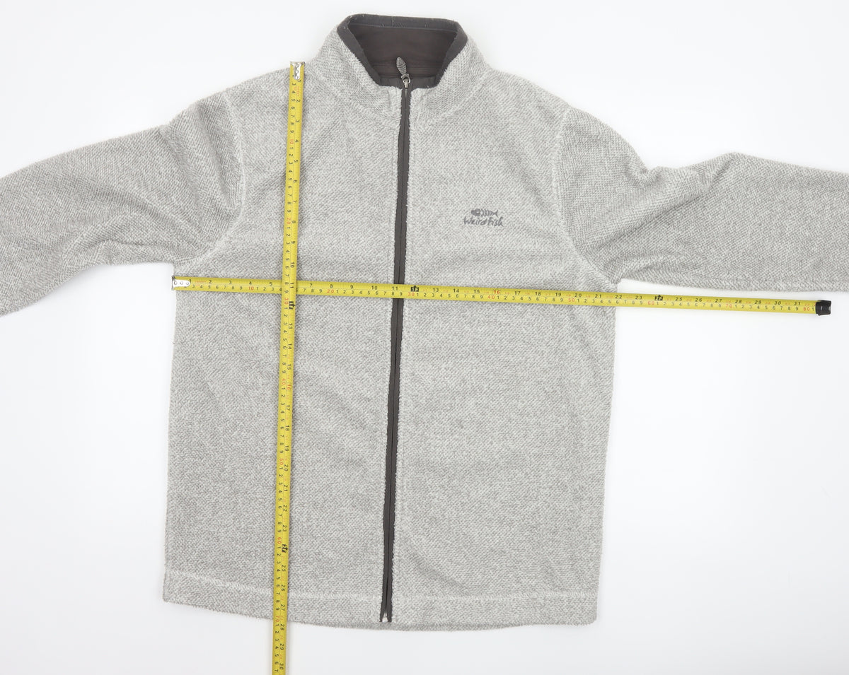 Weird Fish Men’s Grey Fleece Full Zip Stand-Up Collar Jacket M