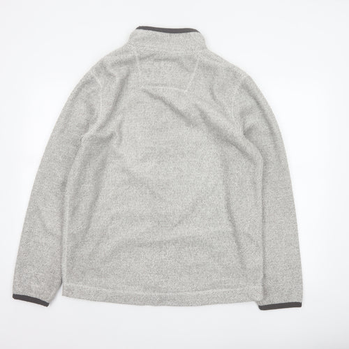 Weird Fish Men’s Grey Fleece Full Zip Stand-Up Collar Jacket M