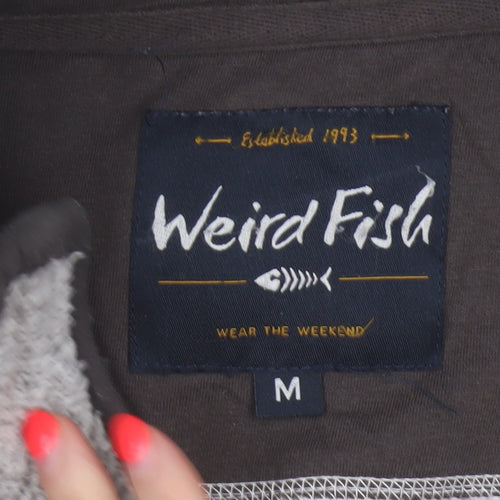 Weird Fish Men’s Grey Fleece Full Zip Stand-Up Collar Jacket M