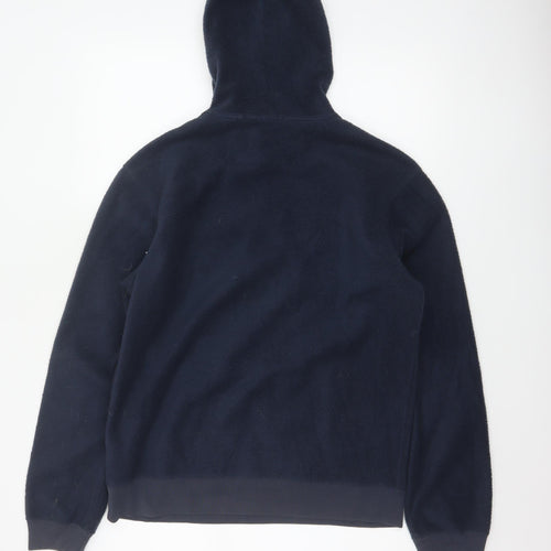 Gap Men’s Blue S Pullover Fleece Hoodie Logo Graphic Pockets