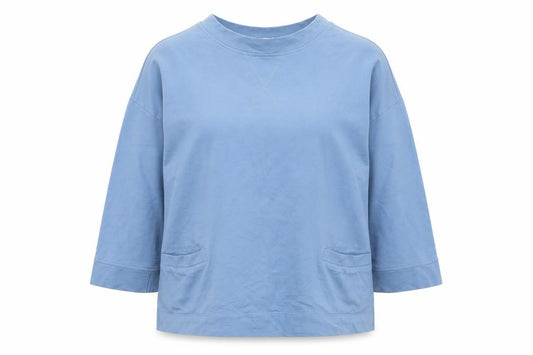 Mistral Women’s Blue Size 12 Cotton Long Sleeve Pocket Jersey Top