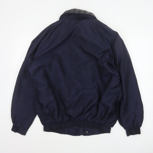 Walrus Men’s Blue M Vintage Windbreaker Rain Jacket Tartan Collar