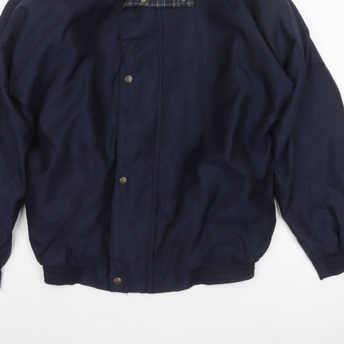 Walrus Men’s Blue M Vintage Windbreaker Rain Jacket Tartan Collar