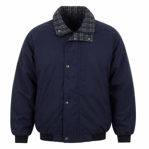 Walrus Men’s Blue M Vintage Windbreaker Rain Jacket Tartan Collar