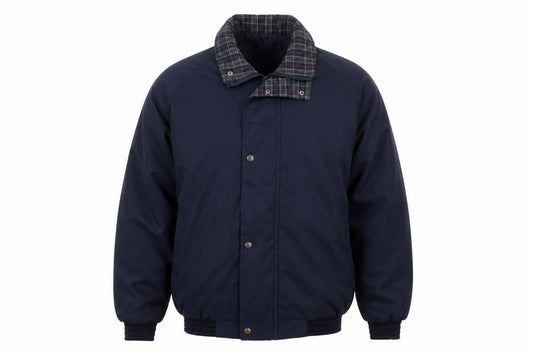 Walrus Men’s Blue M Vintage Windbreaker Rain Jacket Tartan Collar