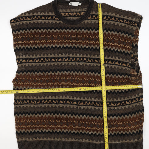 Knightsbridge Men’s Multicoloured XL Fair Isle Knit Sweater Vest