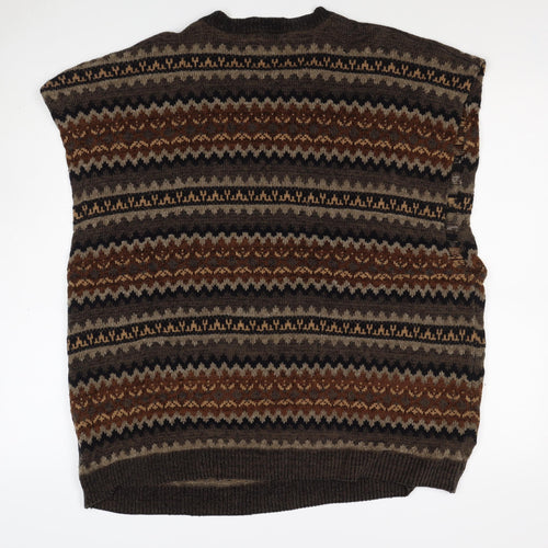 Knightsbridge Men’s Multicoloured XL Fair Isle Knit Sweater Vest
