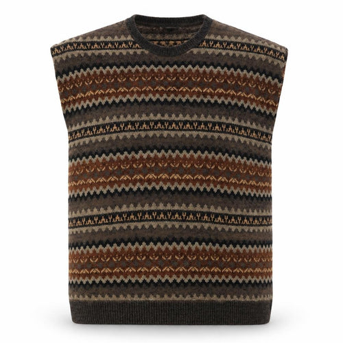 Knightsbridge Men’s Multicoloured XL Fair Isle Knit Sweater Vest