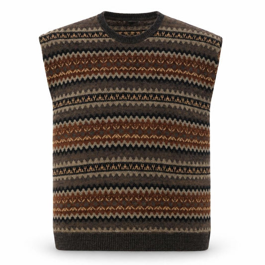 Knightsbridge Men’s Multicoloured XL Fair Isle Knit Sweater Vest