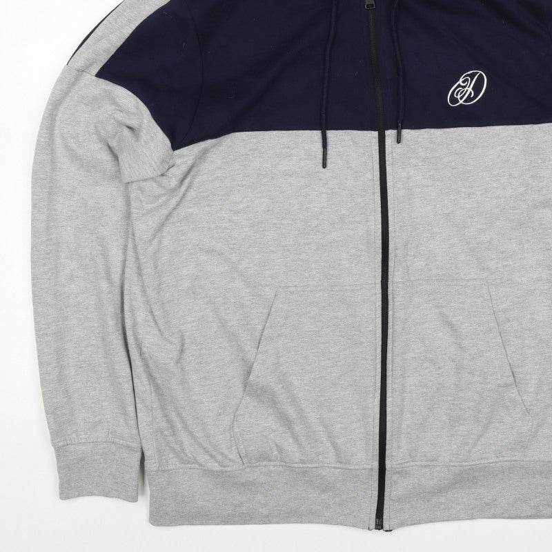 Dissident Men’s Navy Grey XL Full Zip Logo Hoodie