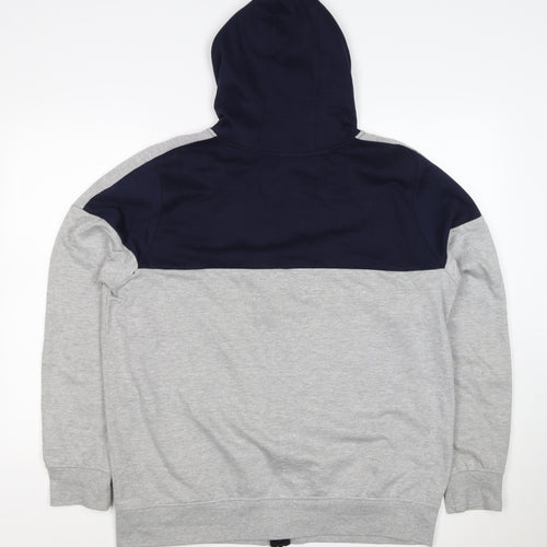 Dissident Men’s Navy Grey XL Full Zip Logo Hoodie