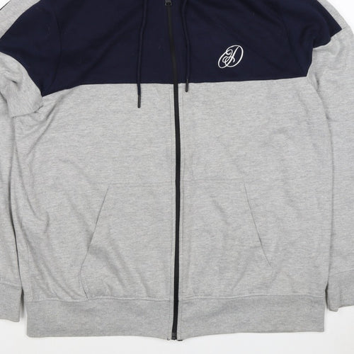 Dissident Men’s Navy Grey XL Full Zip Logo Hoodie