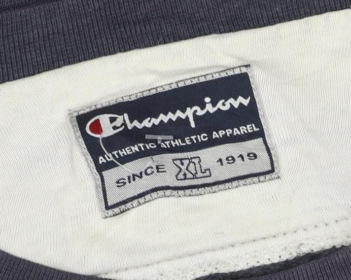 Additional view of Champion Men Blue XL Vintage Crew Neck Logo Pullover Sweatshirt