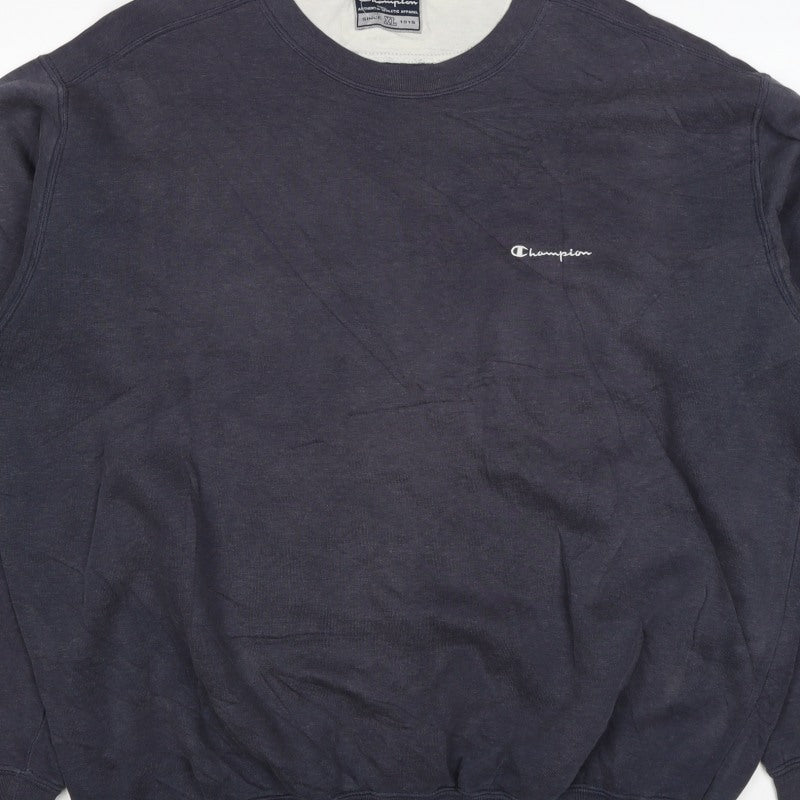 Additional view of Champion Men Blue XL Vintage Crew Neck Logo Pullover Sweatshirt