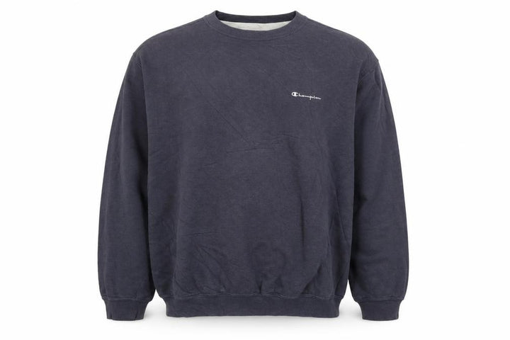Champion Men Blue XL Vintage Crew Neck Logo Pullover Sweatshirt