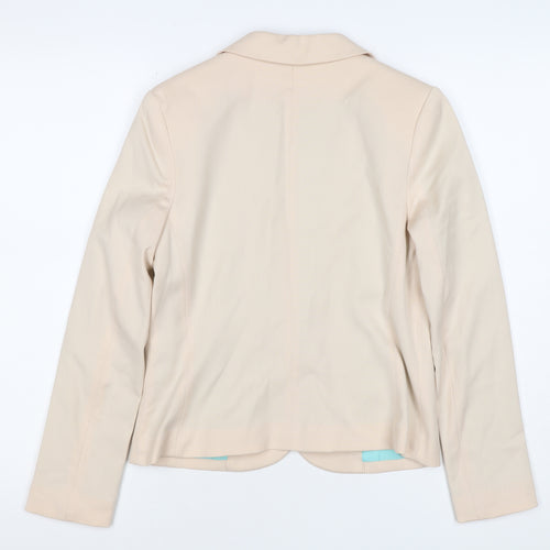 H&M Divided Women Beige UK 8 Single Button Lined Blazer