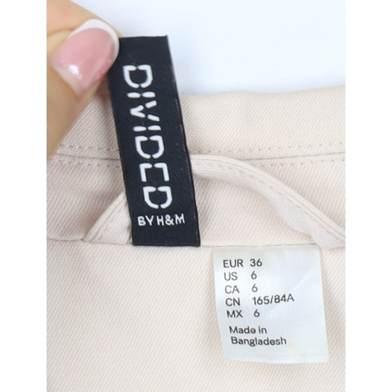 H&M Divided Women Beige UK 8 Single Button Lined Blazer