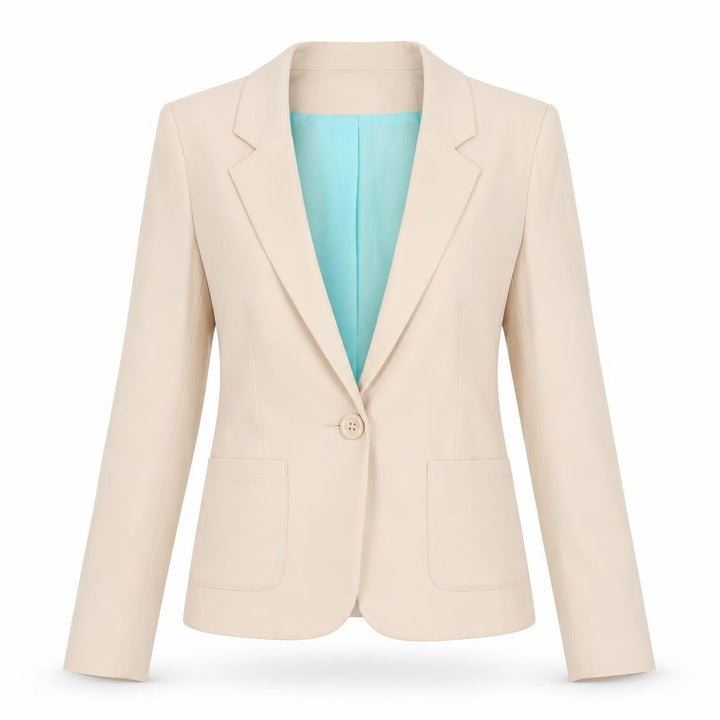 H&M Divided Women Beige UK 8 Single Button Lined Blazer