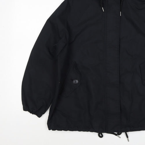Marks and Spencer Women Black S Stormwear Hooded Parka Rain Jacket