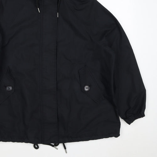 Marks and Spencer Women Black S Stormwear Hooded Parka Rain Jacket