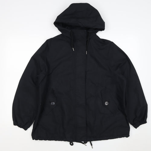 Marks and Spencer Women Black S Stormwear Hooded Parka Rain Jacket