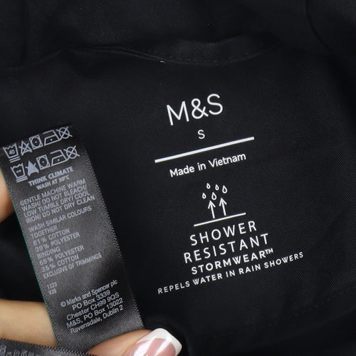 Marks and Spencer Women Black S Stormwear Hooded Parka Rain Jacket