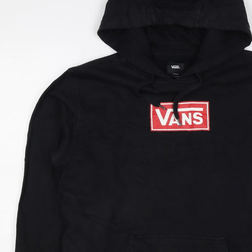 Vans Men's Black XS Pullover Logo Hoodie Cotton Skateboarding