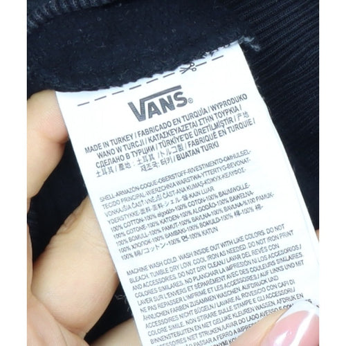 Vans Men's Black XS Pullover Logo Hoodie Cotton Skateboarding