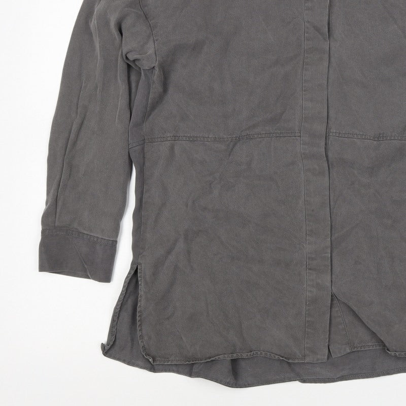 Additional view of COS Men Grey S Lyocell Relaxed Long Sleeve Button-Up Shirt