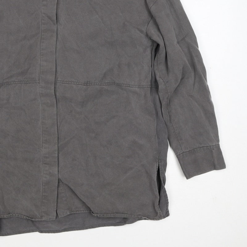 Additional view of COS Men Grey S Lyocell Relaxed Long Sleeve Button-Up Shirt