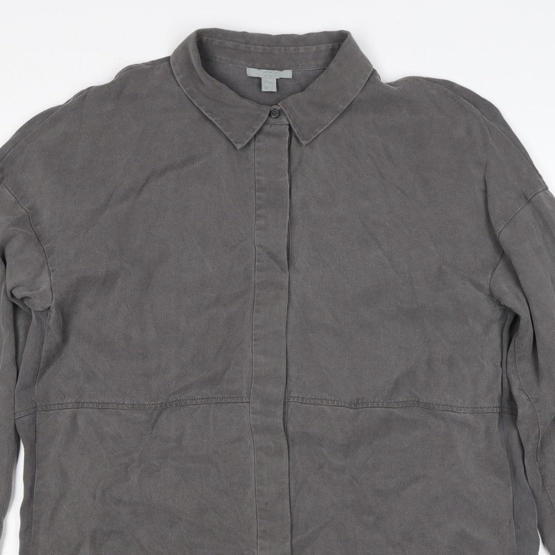Additional view of COS Men Grey S Lyocell Relaxed Long Sleeve Button-Up Shirt
