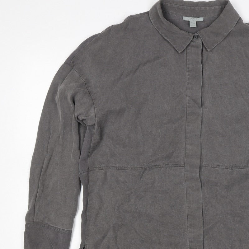 Additional view of COS Men Grey S Lyocell Relaxed Long Sleeve Button-Up Shirt
