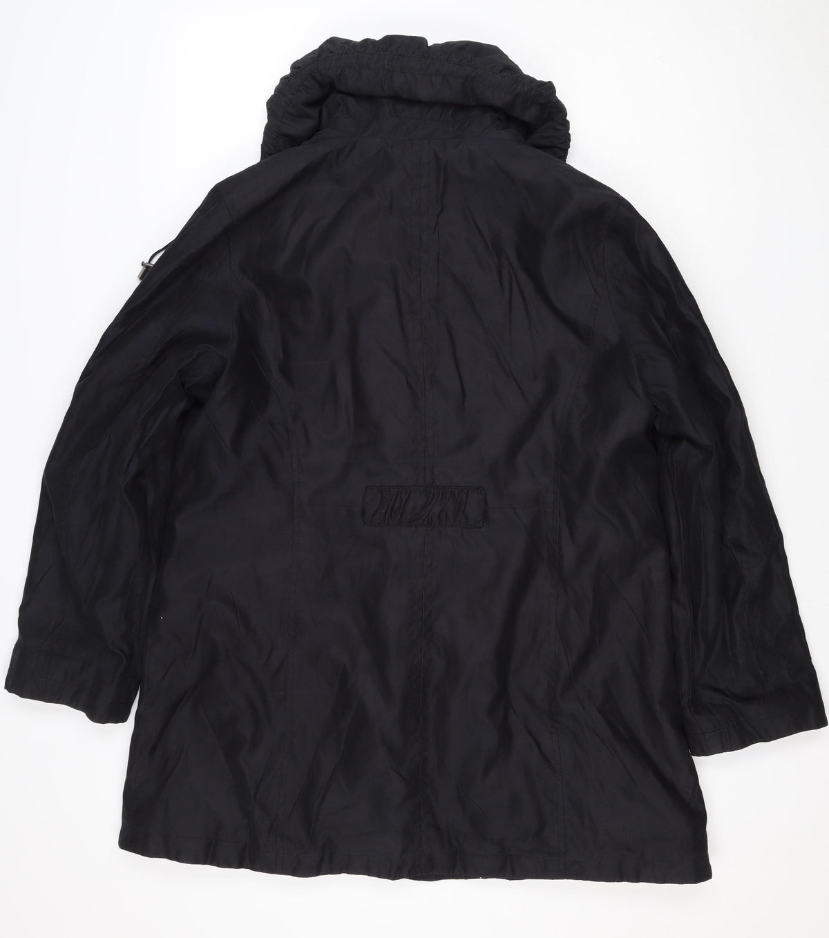 Per Una Women’s Black L Hooded Long Ruffle Zip Jacket