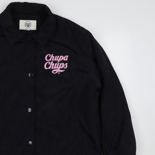 Chupa Chups Women’s Black Pink Logo Padded Jacket M Retro