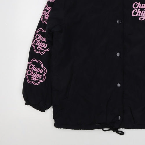Chupa Chups Women’s Black Pink Logo Padded Jacket M Retro