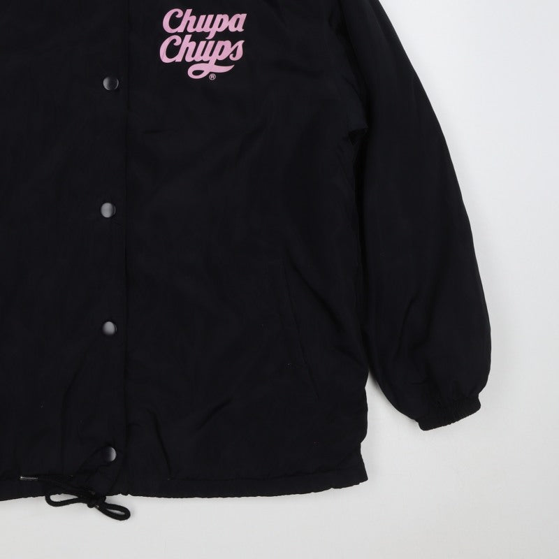 Chupa Chups Women’s Black Pink Logo Padded Jacket M Retro