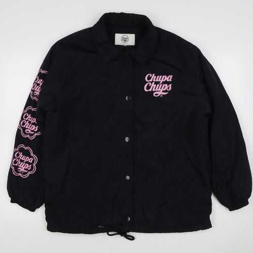 Chupa Chups Women’s Black Pink Logo Padded Jacket M Retro