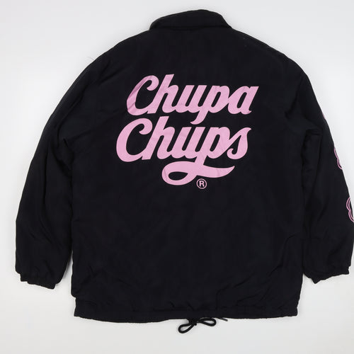 Chupa Chups Women’s Black Pink Logo Padded Jacket M Retro