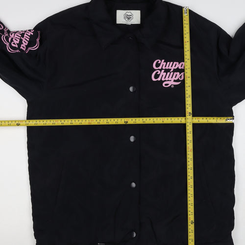 Chupa Chups Women’s Black Pink Logo Padded Jacket M Retro