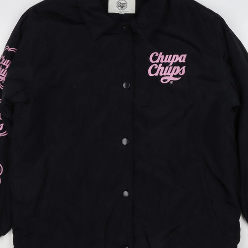 Chupa Chups Women’s Black Pink Logo Padded Jacket M Retro