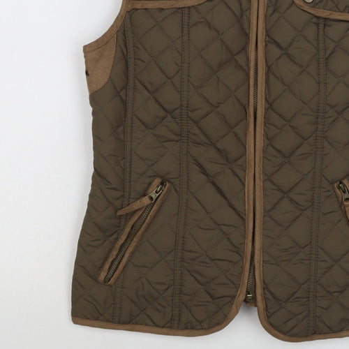 Atmosphere Women Green UK 12 Quilted Padded Gilet Waistcoat Full Zip