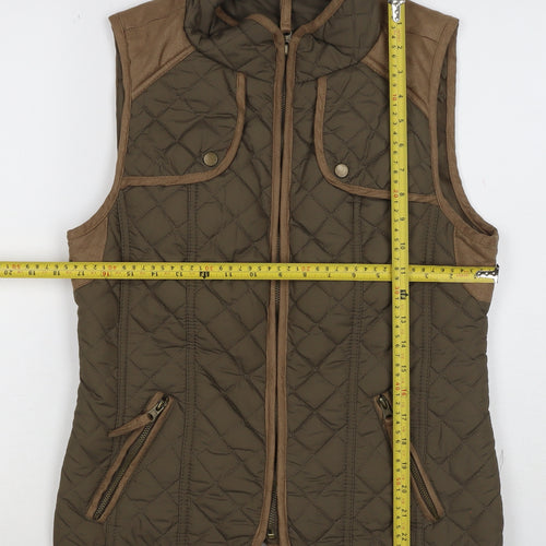 Atmosphere Women Green UK 12 Quilted Padded Gilet Waistcoat Full Zip