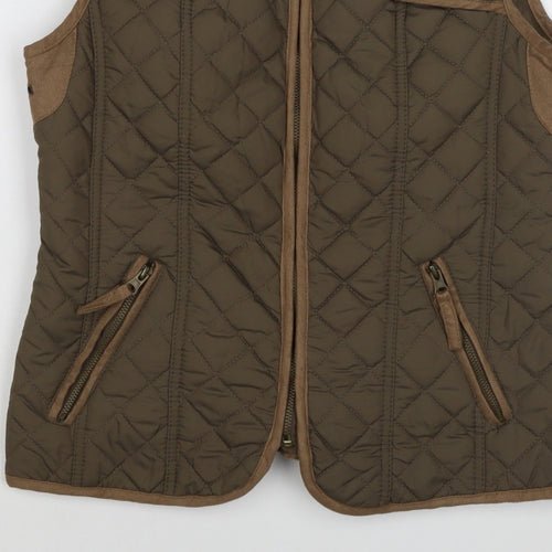 Atmosphere Women Green UK 12 Quilted Padded Gilet Waistcoat Full Zip