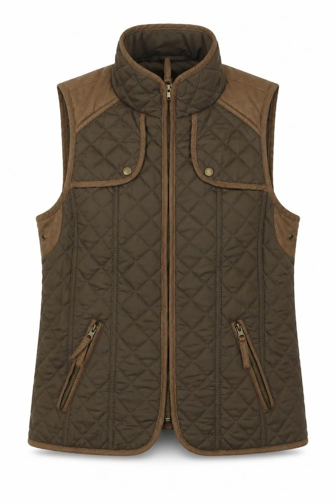 Atmosphere Women Green UK 12 Quilted Padded Gilet Waistcoat Full Zip