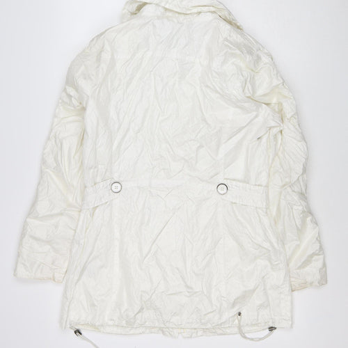 Brandtex Women White UK 12 Hooded Parka Jacket Lightweight
