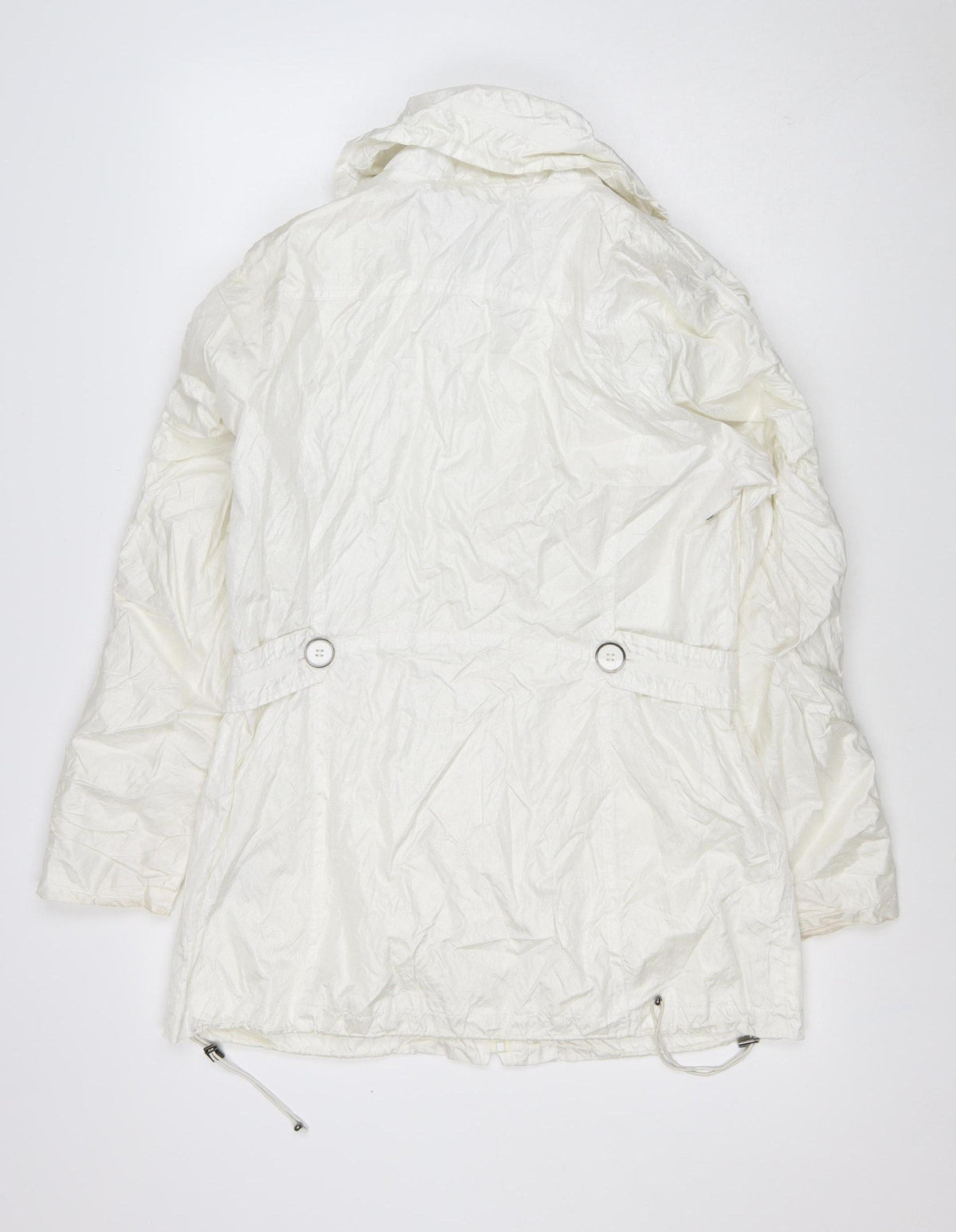 Brandtex Women White UK 12 Hooded Parka Jacket Lightweight