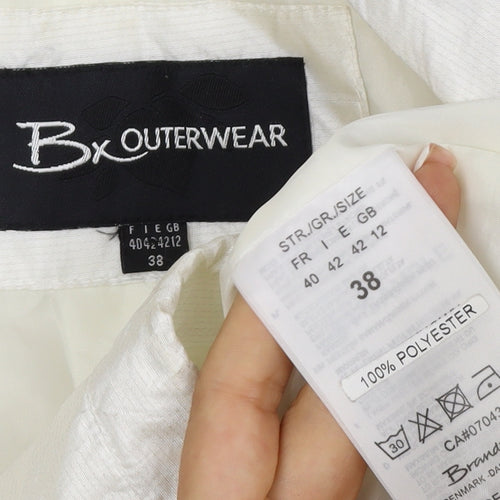 Brandtex Women White UK 12 Hooded Parka Jacket Lightweight