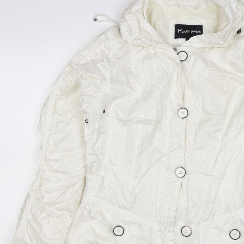 Brandtex Women White UK 12 Hooded Parka Jacket Lightweight
